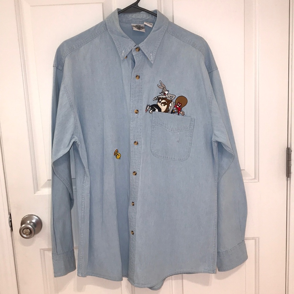 RESERVED 1994 Vintage  looney Tunes Jean button up